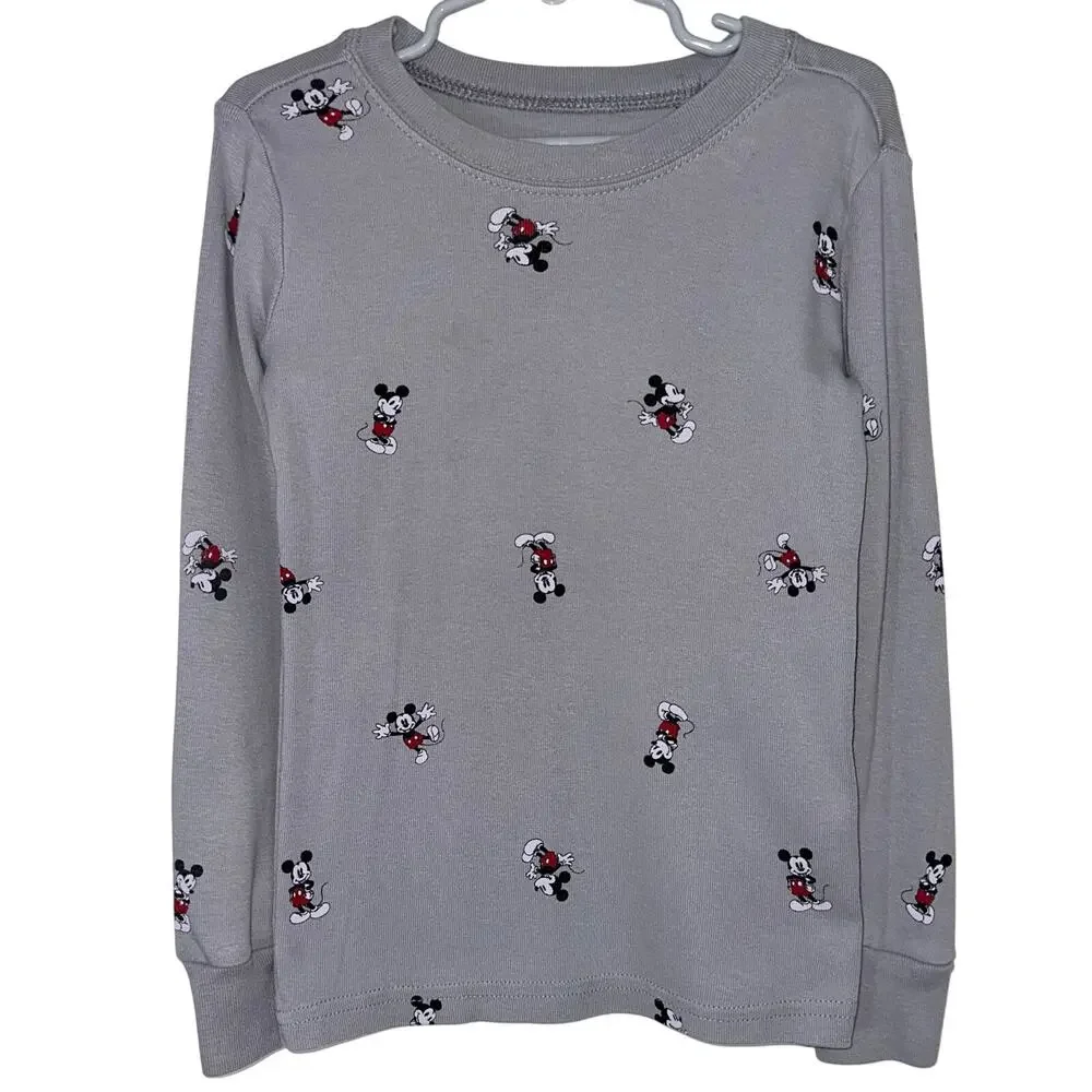 Disney x Janie and Jack Limited Ed Mickey Grey Long Sleeve Pajama Top Size 5